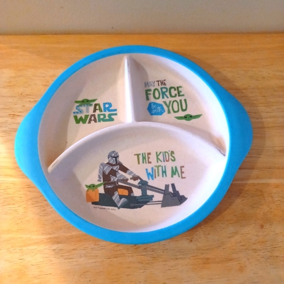 2 pc Star Wars Bamboo Fiber Divided Plate & Sm Bowl - Picture 3 of 6